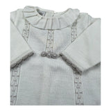 Marlu' Tutina Manica Lunga Tinta Unita con Ricami per Neonata EC2110 PANNA MARLU' 