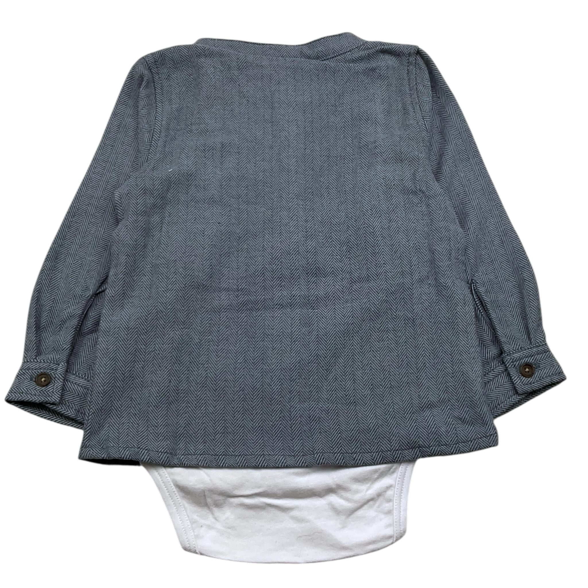 NAME.IT camicia body manica lunga Blu per Neonato 13221372 BLU NAME.IT 