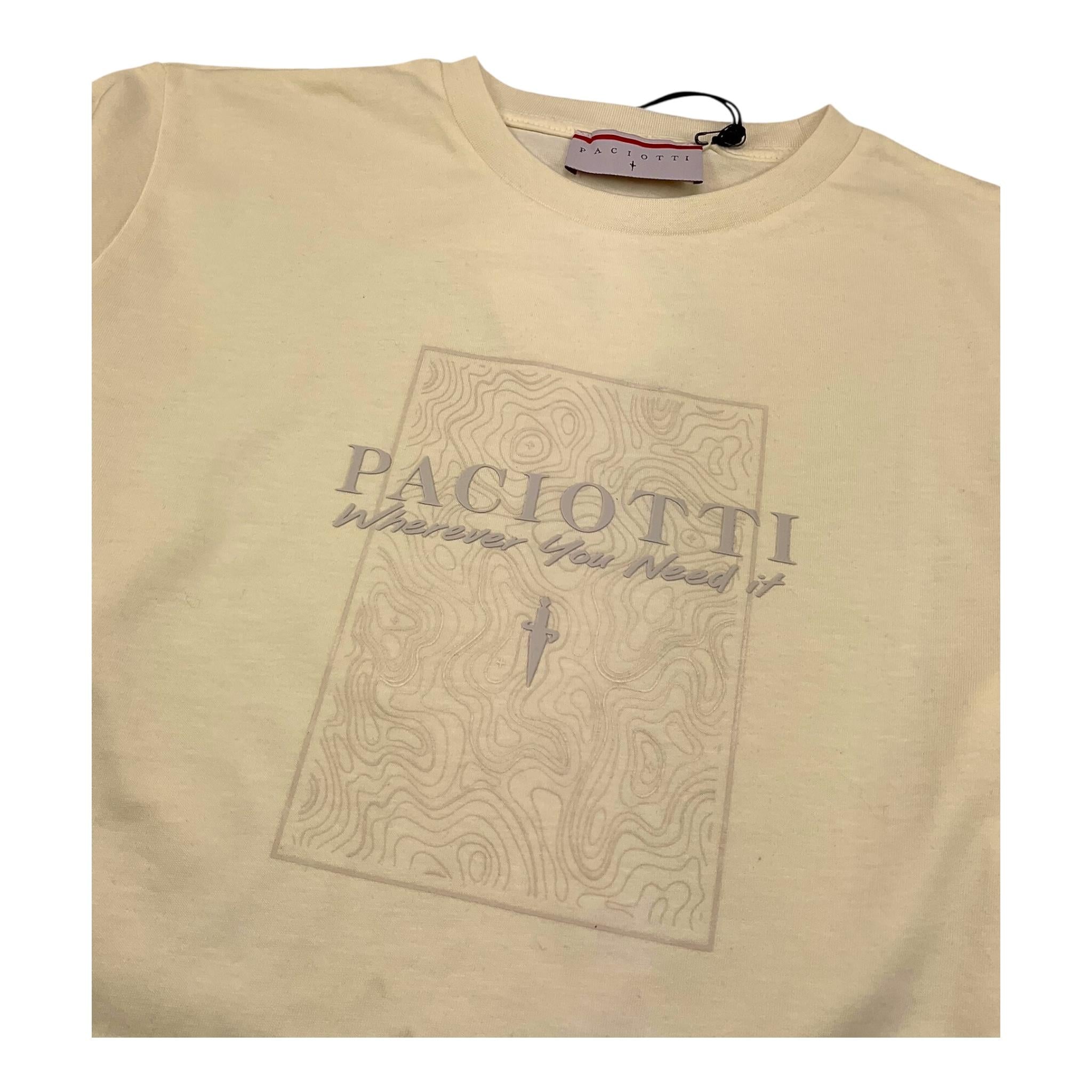 CESARE PACIOTTI shirt girocollo tinta unita con stampa Panna per Bambino TSP5362J PANNA CESARE PACIOTTI 