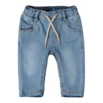 Mini Banda Jeans Tinta Unita con Elastico In Vita per Neonato 3B681 AZZURRO MINI BANDA 