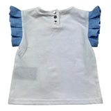 Trussardi T-Shirt Girocollo Tinta Unita con Maniche In Contrasto per Neonata TIP26128TS BIANCO TRUSSARDI 