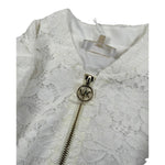 Michael Kors Felpa con Zip Tinta Uita con Ricami Bianco per Bambina R30412 BIANCO MICHAEL KORS 