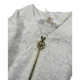 Michael Kors Felpa con Zip Tinta Uita con Ricami Bianco per Bambina R30412 BIANCO MICHAEL KORS 