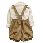 Colori Chiari Completo 3 Pezzi Camicia-Salopette-Papillon per Neonato MN308102 BEIGE COLORI CHIARI 
