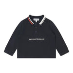 Emporio Armani Polo Manica Lunga Tinta Unita con Logo per Neonato 6DHFJ3 BLU EMPORIO ARMANI 