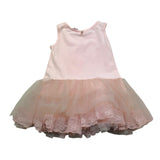 Monnalisa Abito Giromanica Tinta Unita con Tulle per Neonata 394906 ROSA MONNALISA 