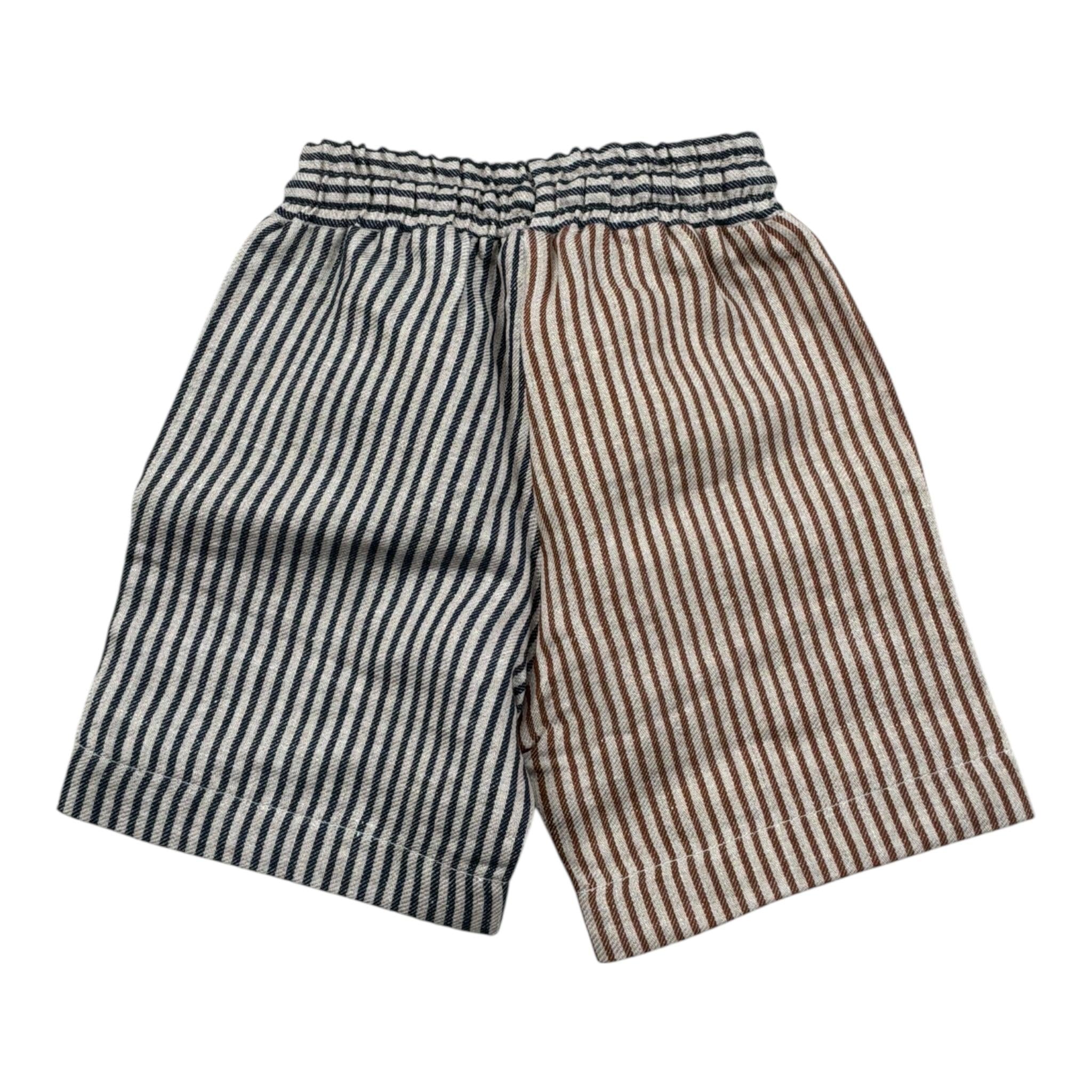 Le Bebe' Bermuda Bicolore con Fantasia A Righe per Neonato LBB3646 BEIGE LE BEBE' 