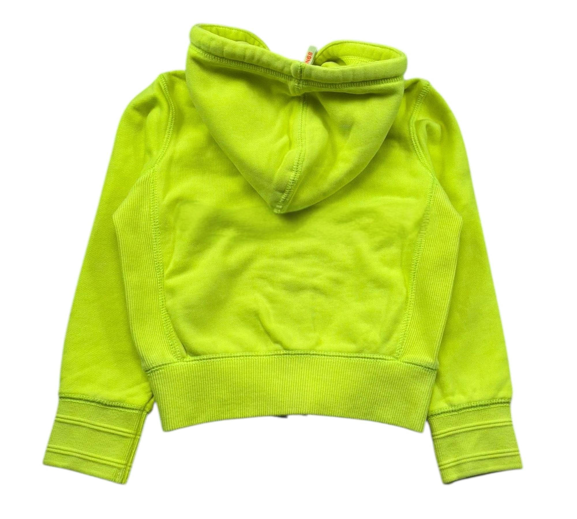 Sun68 Felpa con Zip E Cappuccio Tinta Unita per Neonato F31304N GIALLO FLUO SUN68 