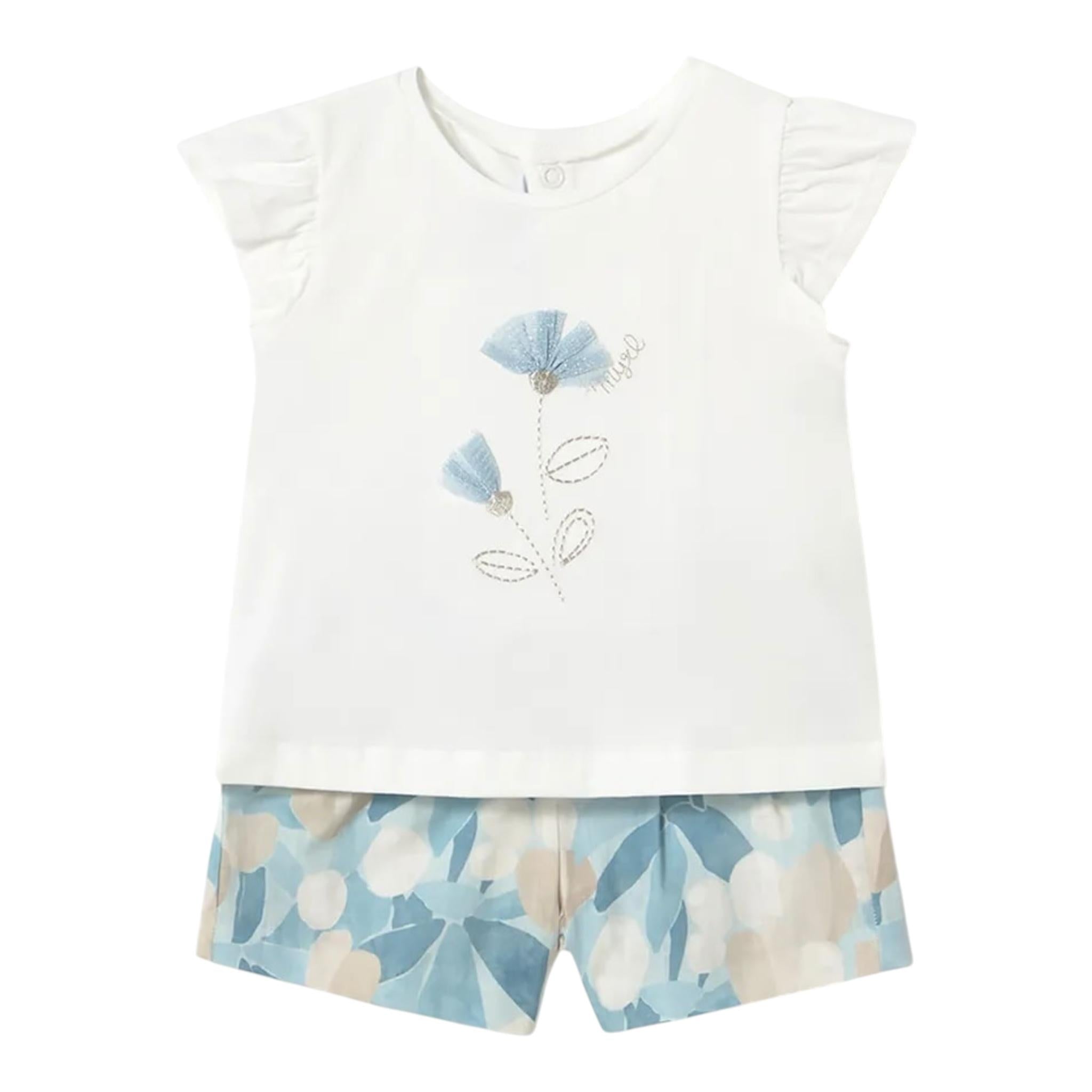 Mayoral Completo 2 Pezzi T-Shirt-Shorts per Neonata 1237 BIANCO MAYORAL 