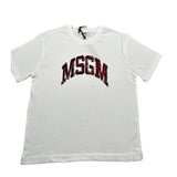 Msgm T-Shirt Girocollo Tinta Unita con Stampa per Bambina S5MSJGTH255 BIANCO MSGM 