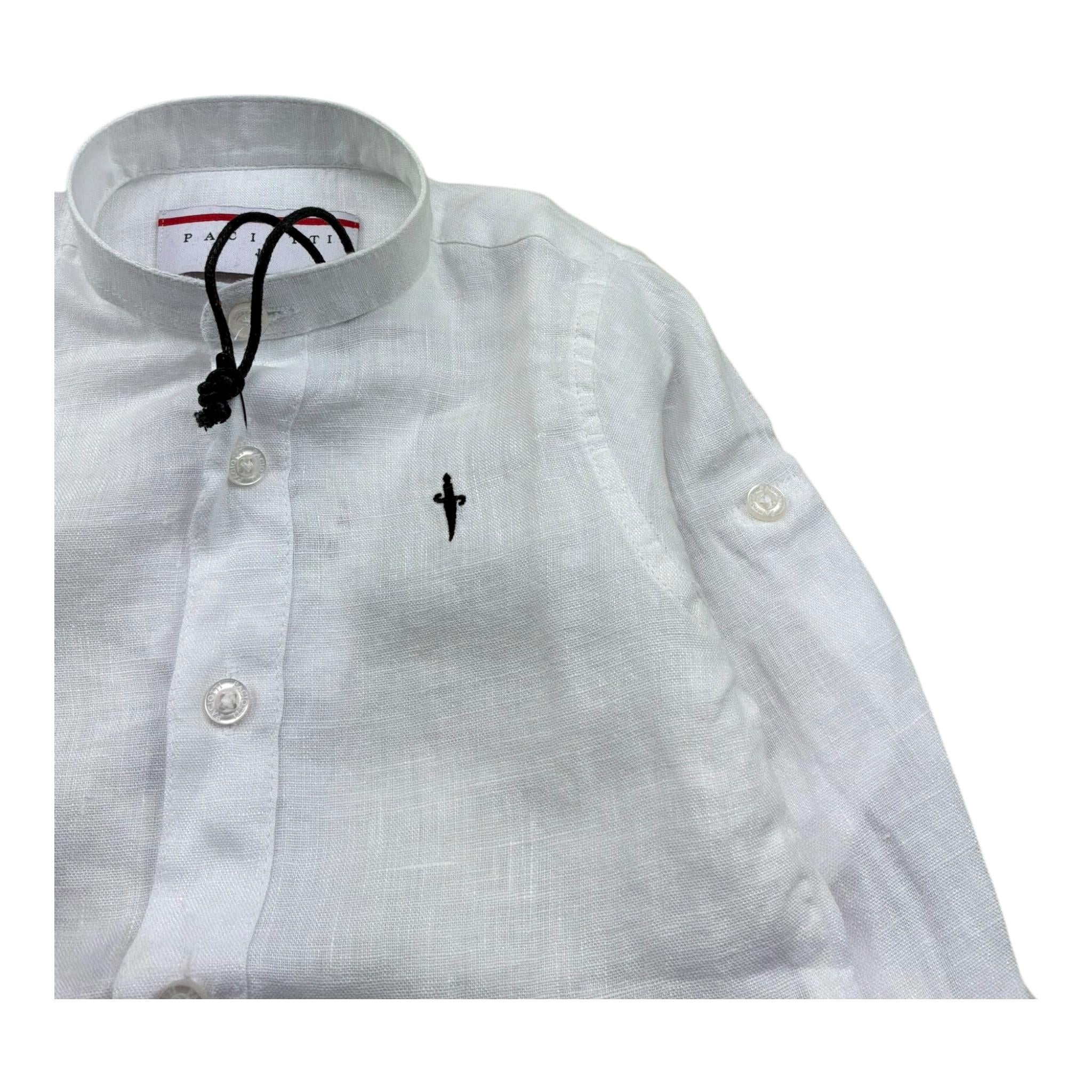 Cesare Paciotti Camicia Manica Lunga Tinta Unita con Logo per Neonato CMP5156B BIANCO CESARE PACIOTTI 