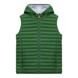 Save The Duck Giubbino Tinta Unita Modello Smanicato con Zip per Bambino J80649X VERDE SAVE THE DUCK 