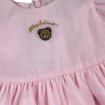 Moschino Abito Tinta Unita con Stampa per Neonata MDV0DE ROSA MOSCHINO 