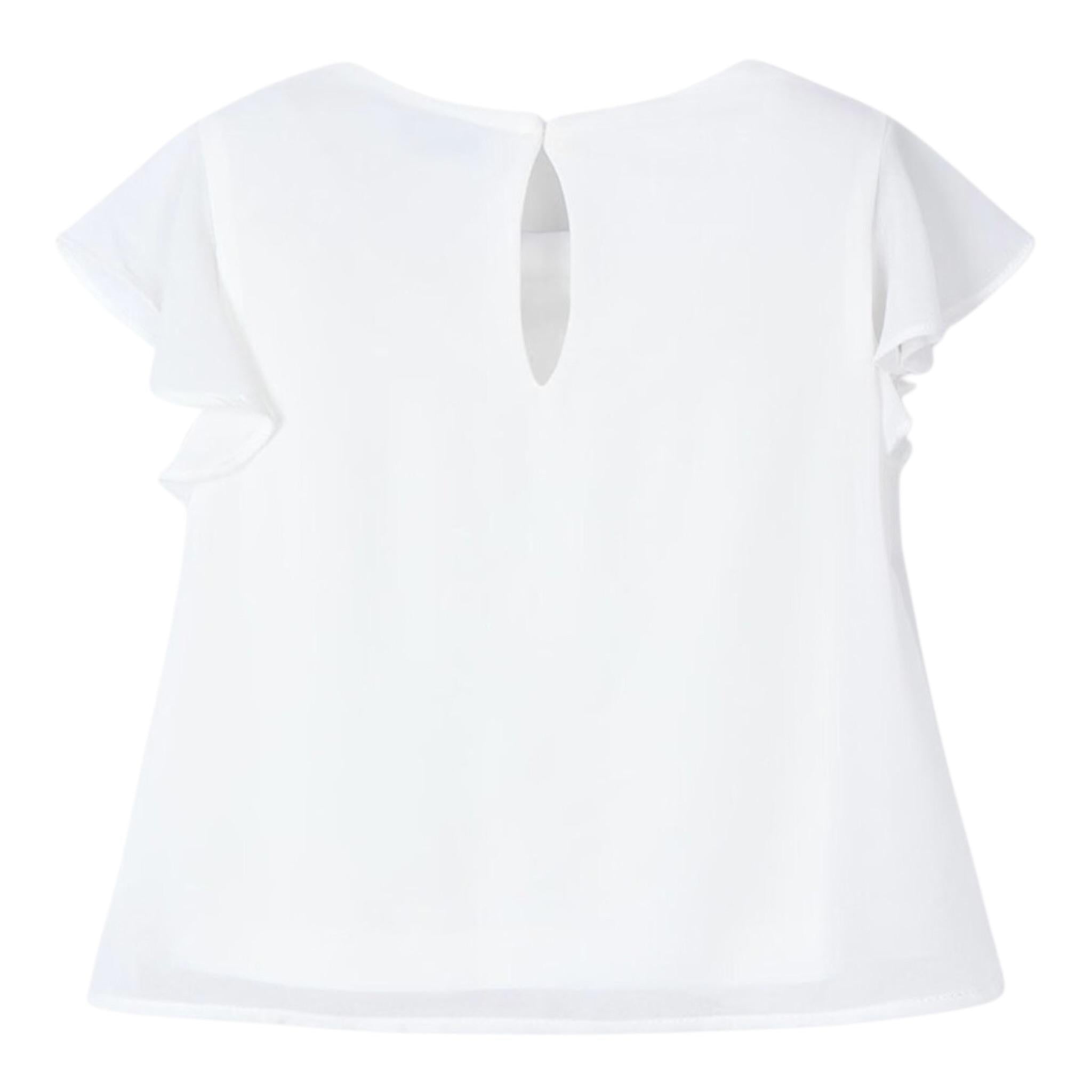 Mayoral Camicia Mezza Manica Tinta Unita per Bambina 3182X BIANCO MAYORAL 