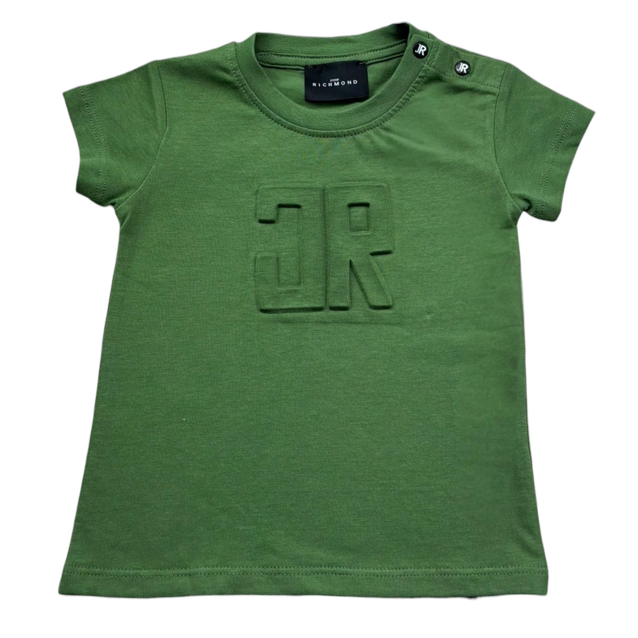 John Richmond T-Shirt Girocollo Tinta Unita con Logo per Neonato RIP26008TS VERDE JOHN RICHMOND 