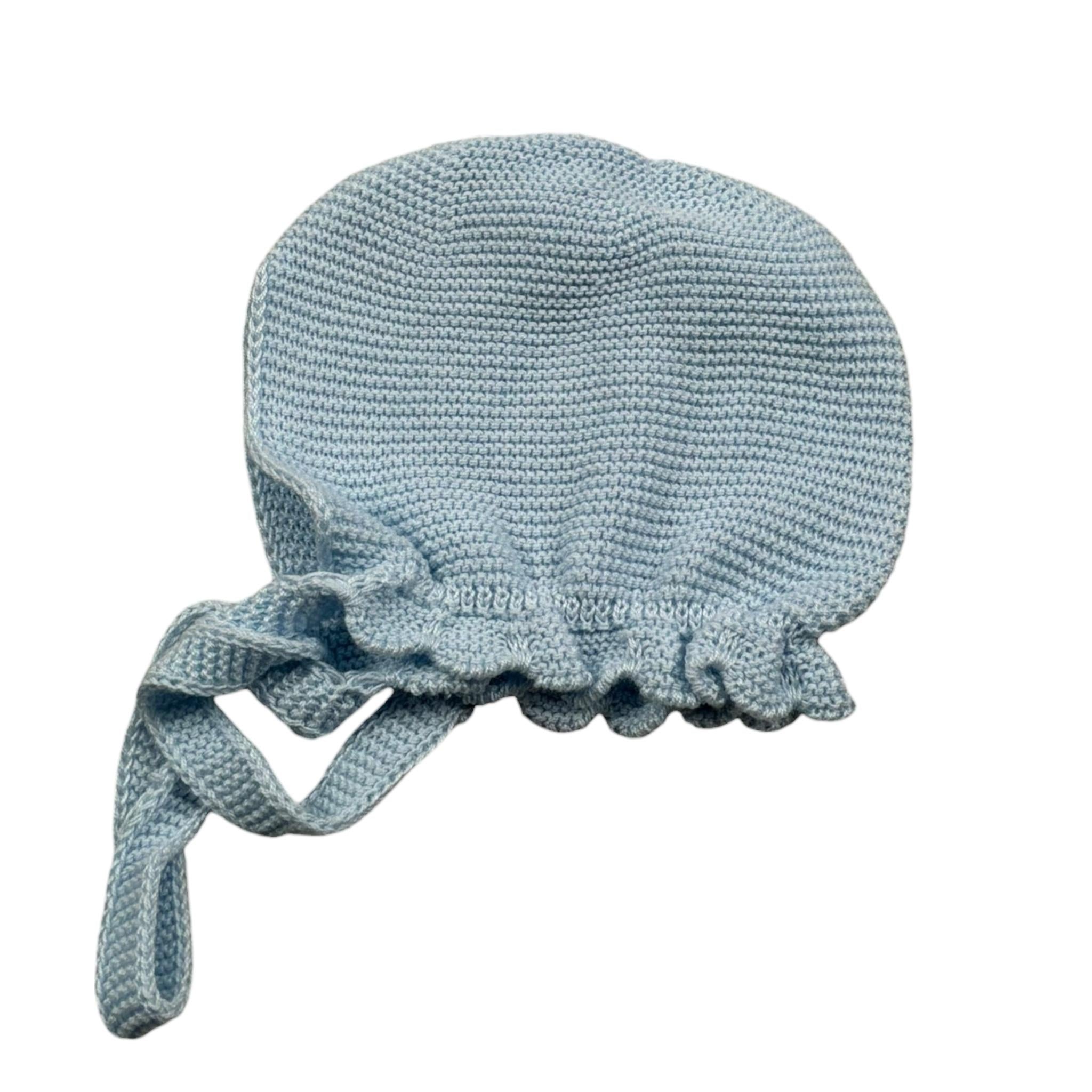 Juliana Cappello Tinta Unita con Laccio per Neonato 25224 AZZURRO JULIANA 