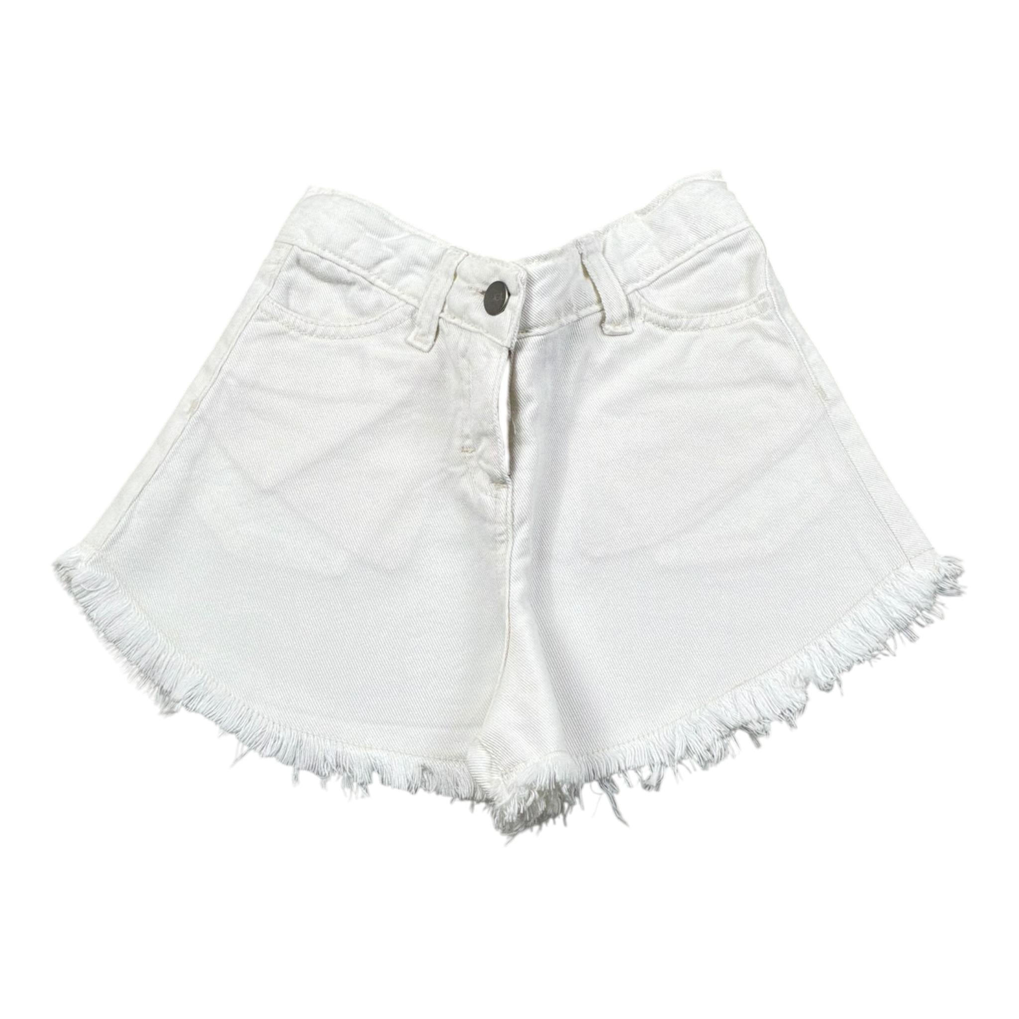 Magil Short Tinta Unita con Frange per Bambina HN25200 BIANCO MAGIL 
