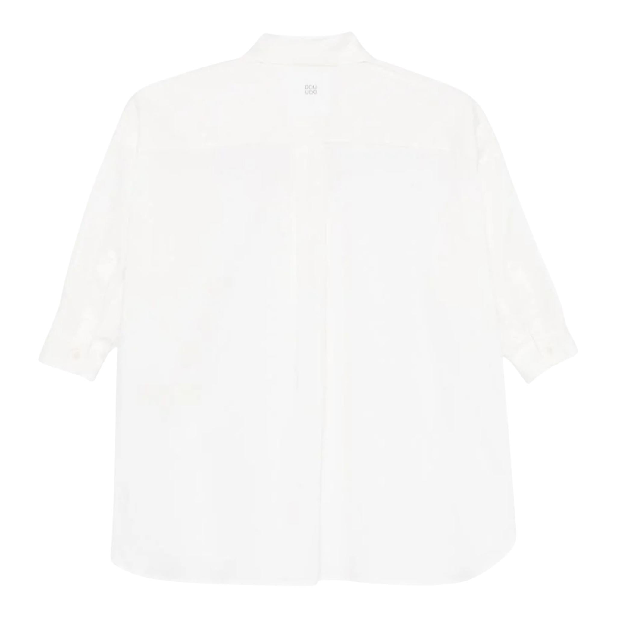 Dou Dou Camicia Tinta Unita Manica Lunga per Bambina DW1A20X BIANCO DOU DOU 