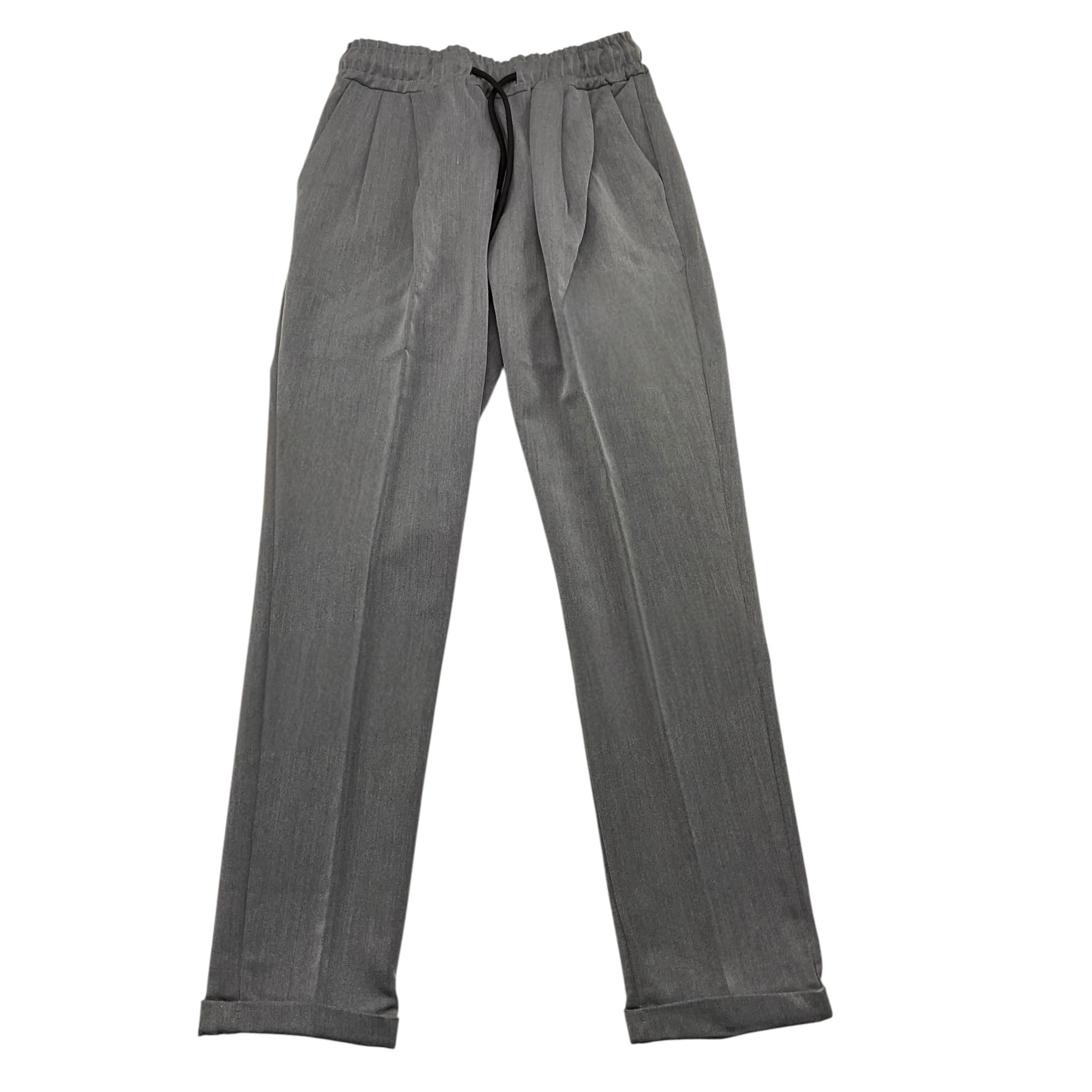 MAKE pantalone tinta unita con elastico in vita Grigio per Bambino MK401 GRIGIO MAKE 