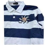Moschino Polo Manica Lunga Bicolore con Fantasia A Righe per Bambino HUO010 BIANCO/BLU MOSCHINO 