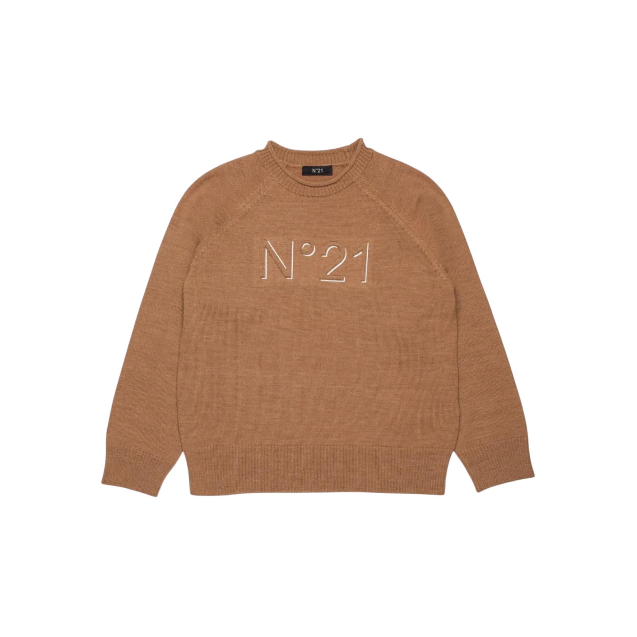 N°21 maglia tinta unita con logo Cammello per Bambino N21953 CAMMELLO N°21 