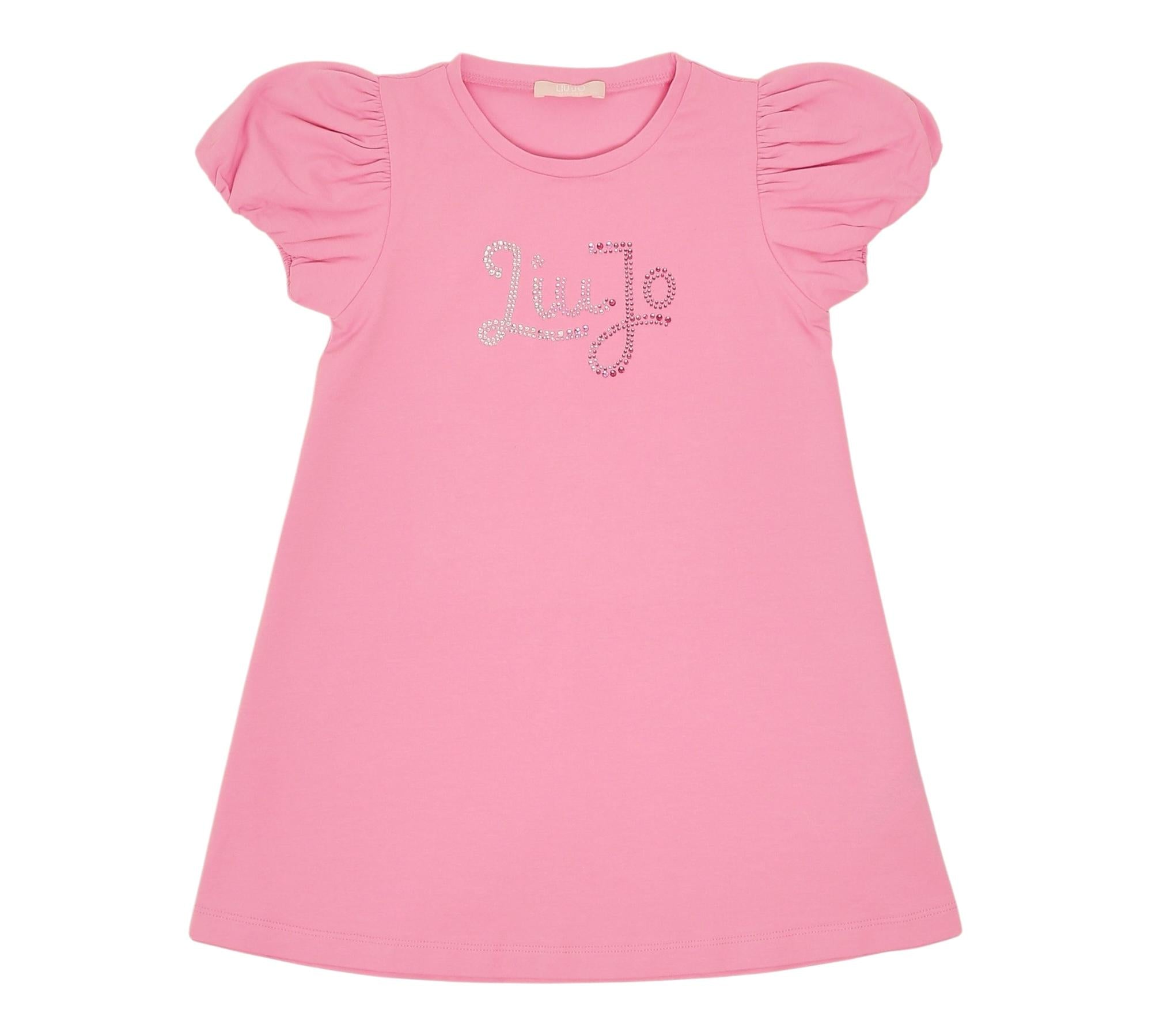 Liu Jo Abito Tinta Unita con Brillantini per Bambina KA5037XXX ROSA LIU JO 
