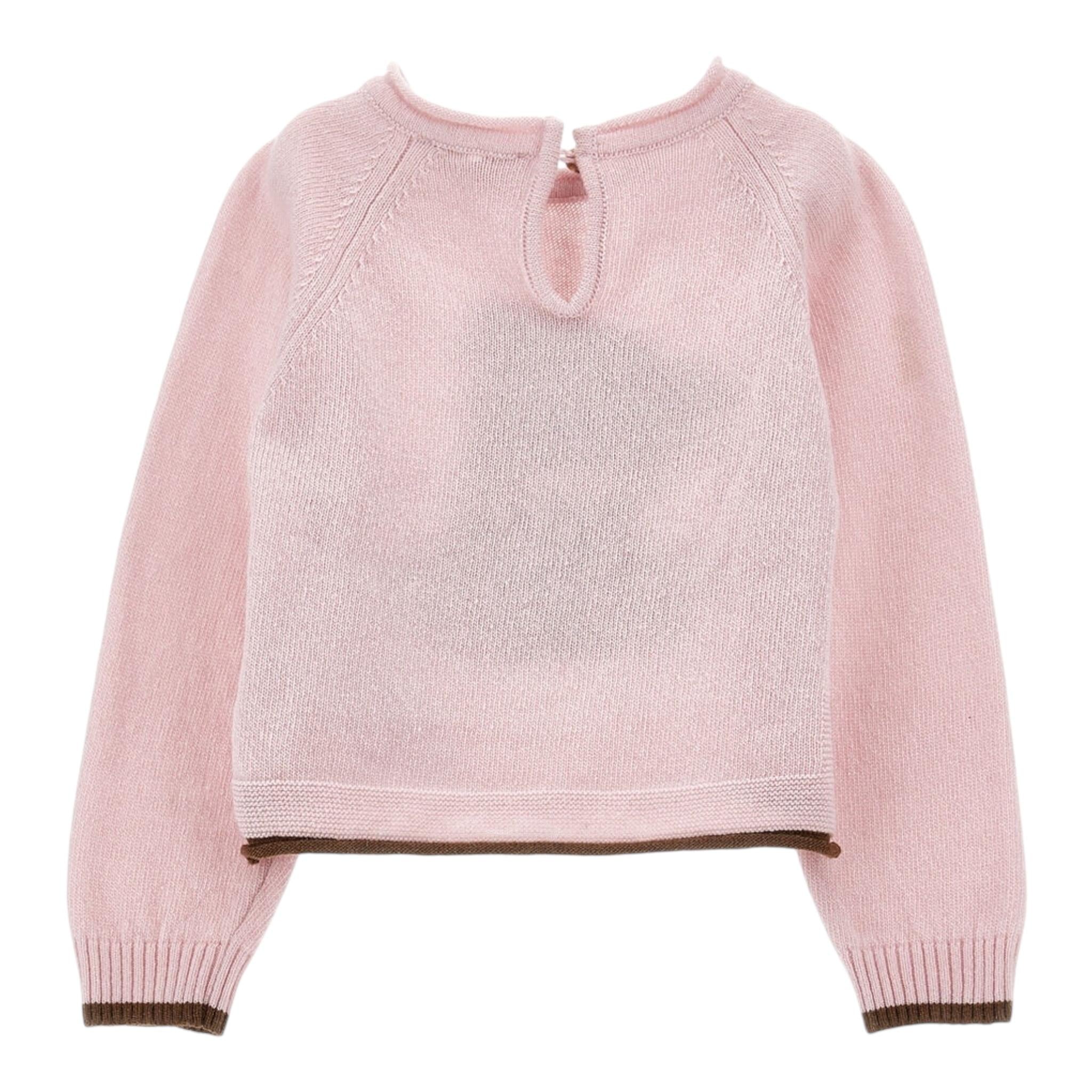 MONNALISA maglia girocollo tinta unita con ricamo orso Rosa per Neonata 39B614 ROSA MONNALISA 