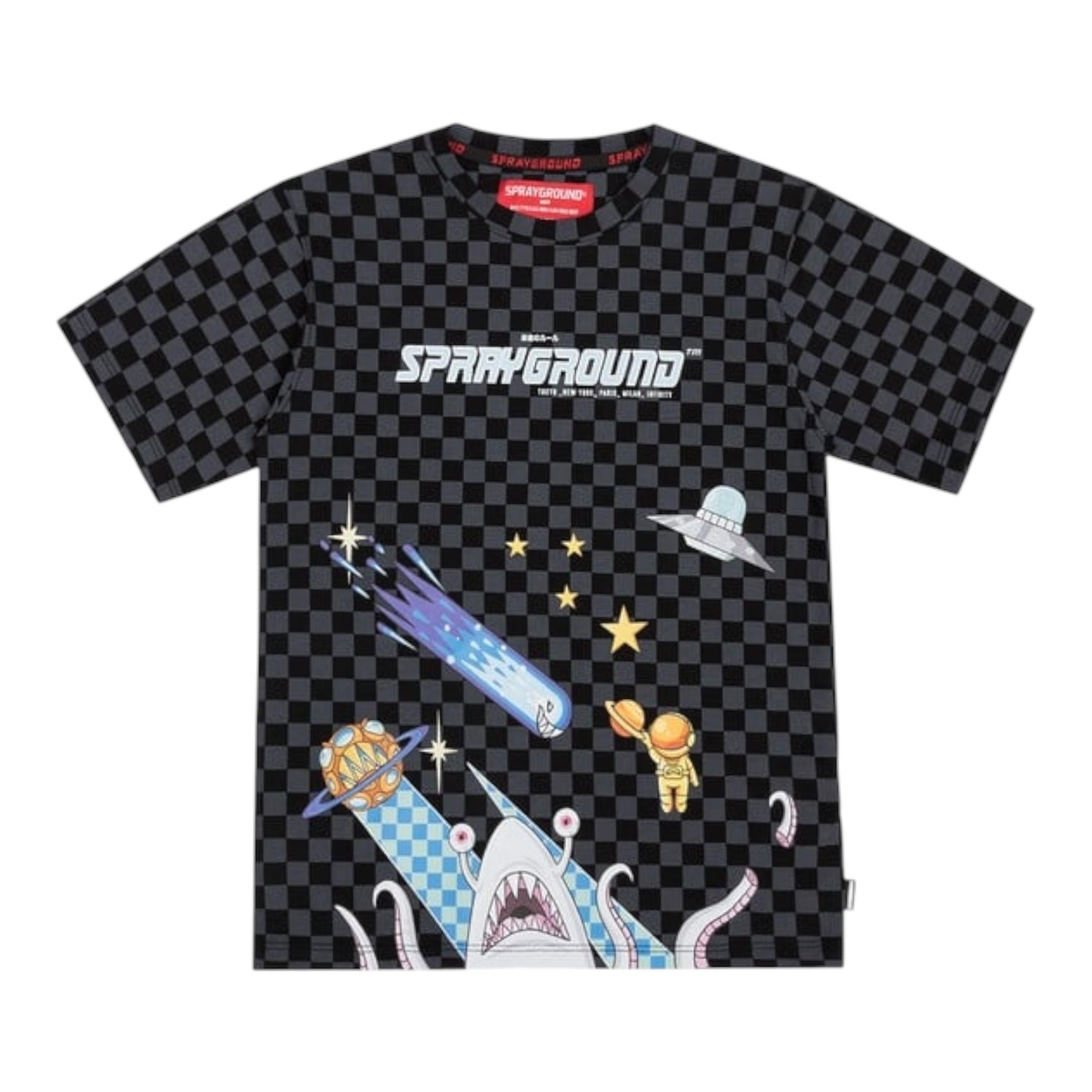 Sprayground T-Shirt Girocollo Tinta Unita con Stampa per Bambino SPY671BLK NERO SPRAYGROUND 