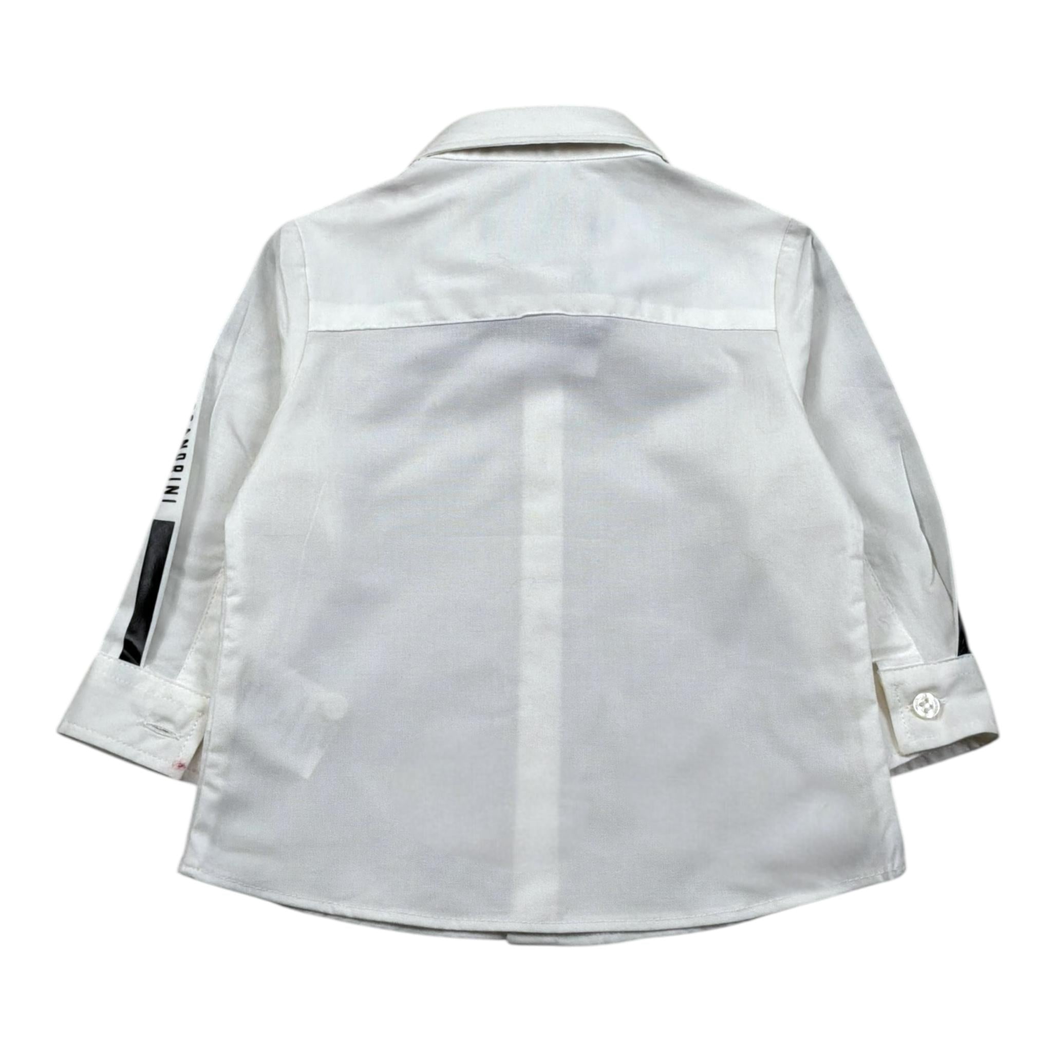 Daniele Alessandrini Camicia Manica Lunga Tinta Unita con Stampa per Neonato 1291C0826 PANNA DANIELE ALESSANDRINI 