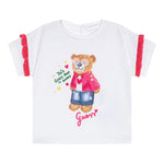 Guess T-Shirt Girocollo Tinta Unita con Stampa per Neonata K5RI12K6YW4XXX BIANCO GUESS 
