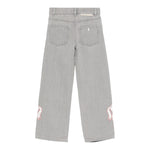STELLA McCARTNEY jeans tinta unita con ricamo cavallo Grigio per Bambina TV6A80 GRIGIO STELLA McCARTNEY 