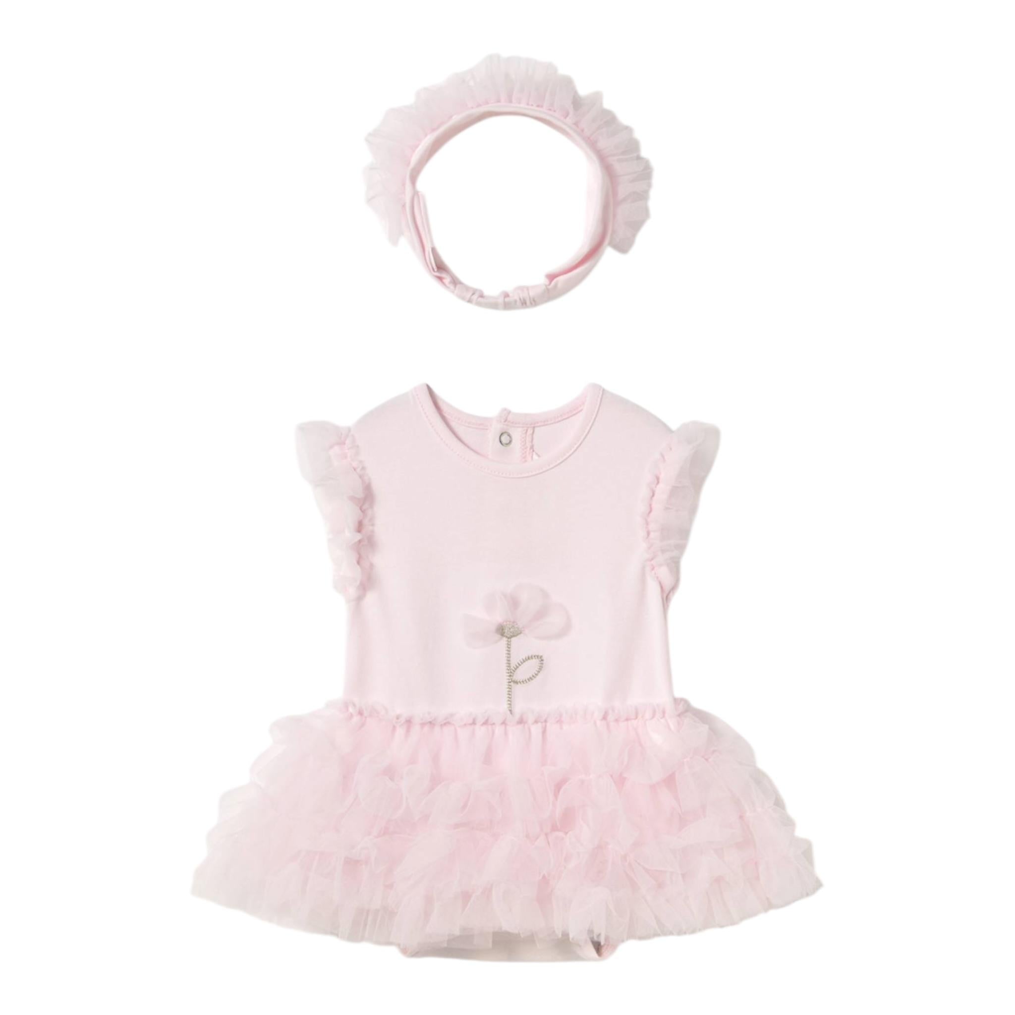 Mayoral Body Mezza Manica Tinta Unita con Fascia Capelli per Neonata 1756 ROSA MAYORAL 