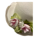 Colori Chiari Cappello In Paglia Tinta Unita con Applicaizoni per Neonata FN998219 PANNA COLORI CHIARI 