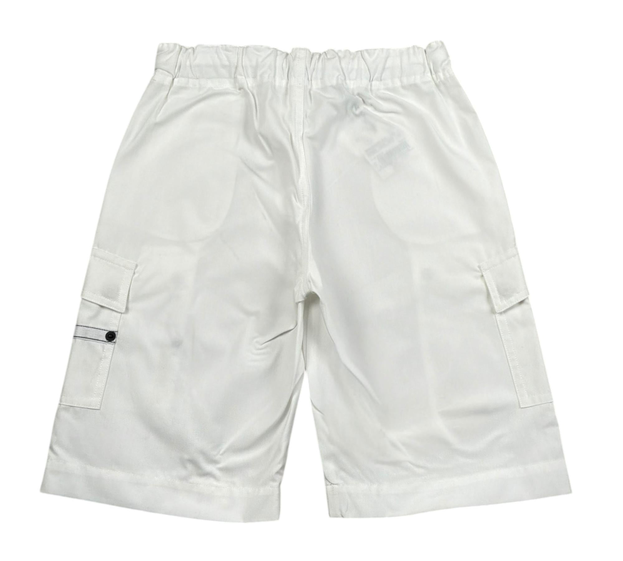 Moschino Bermuda Tinta Unita con Elastico In Vita per Bambino HUQ02I BIANCO MOSCHINO 