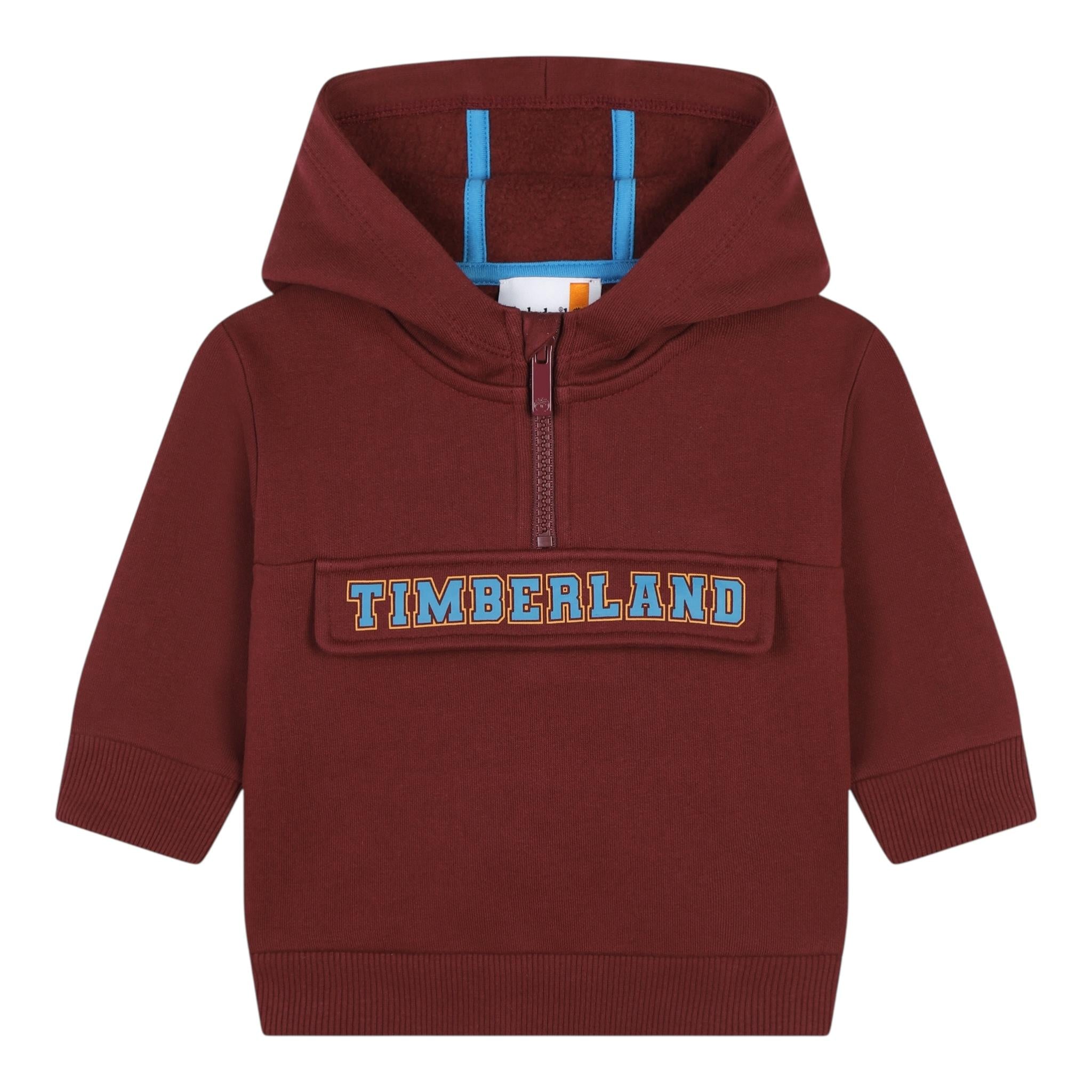 TIMBERLAND felpa chiusa con cappuccio tinta unita con logo Bordeaux per Neonato T60260N BORDEAUX TIMBERLAND 