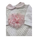 La Sartoria Dei Piccoli Tutina Tinta Unita Traforta per Neonata LTB3091 BIANCO LA SARTORIA DEI PICCOLI 