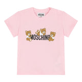 Moschino T-Shirt Girocollo Tinta Unita con Orso per Neonata MUM04AX ROSA MOSCHINO 