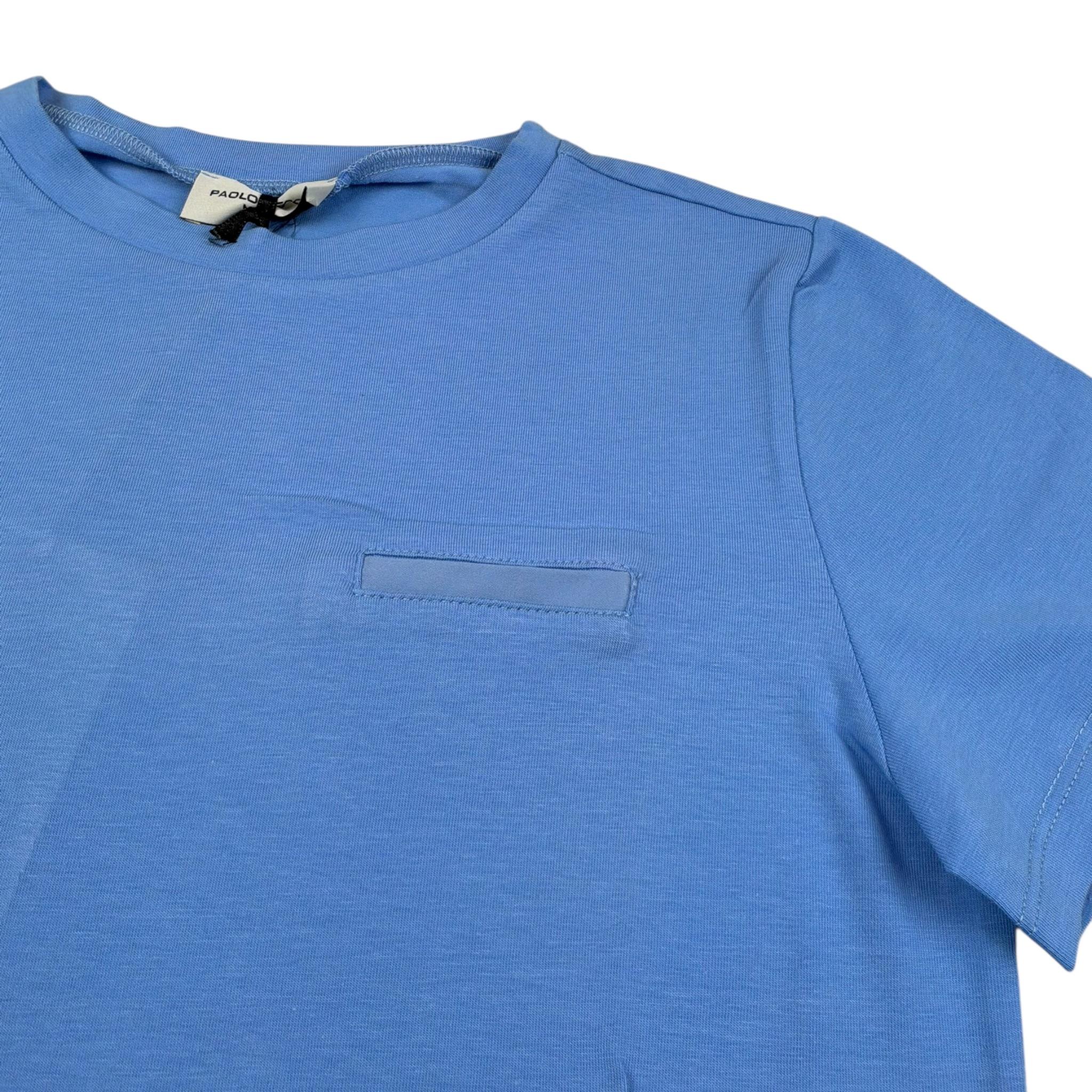 Paolo Pecora T-Shirt Girocollo Tinta Unita per Bambino PP3258 AZZURRO PAOLO PECORA 