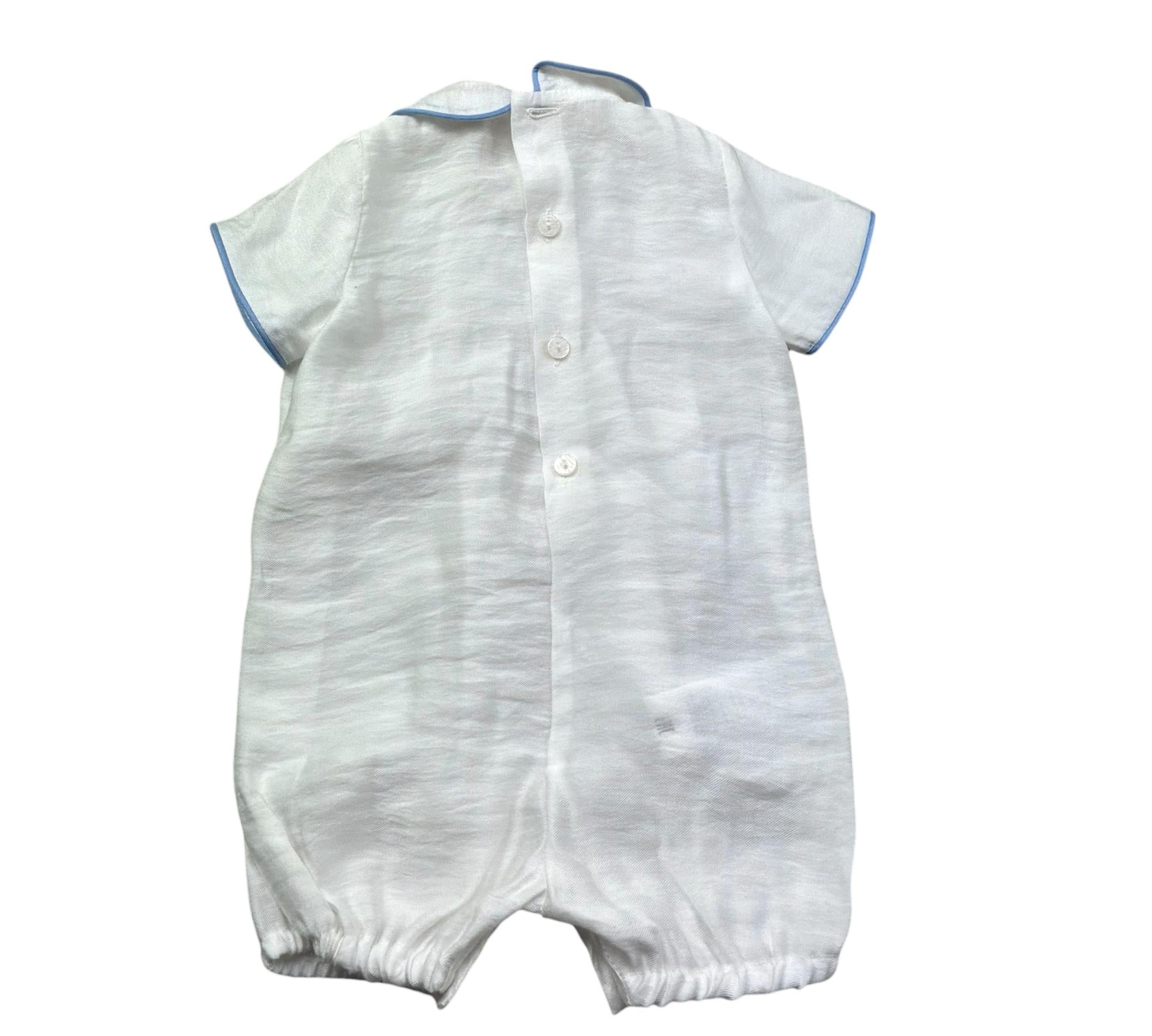 Le Bebe Pagliaccetto Mezza Manica Tinta Unita con Bottoni per Neonato LBB5406 BIANCO LE BEBE 