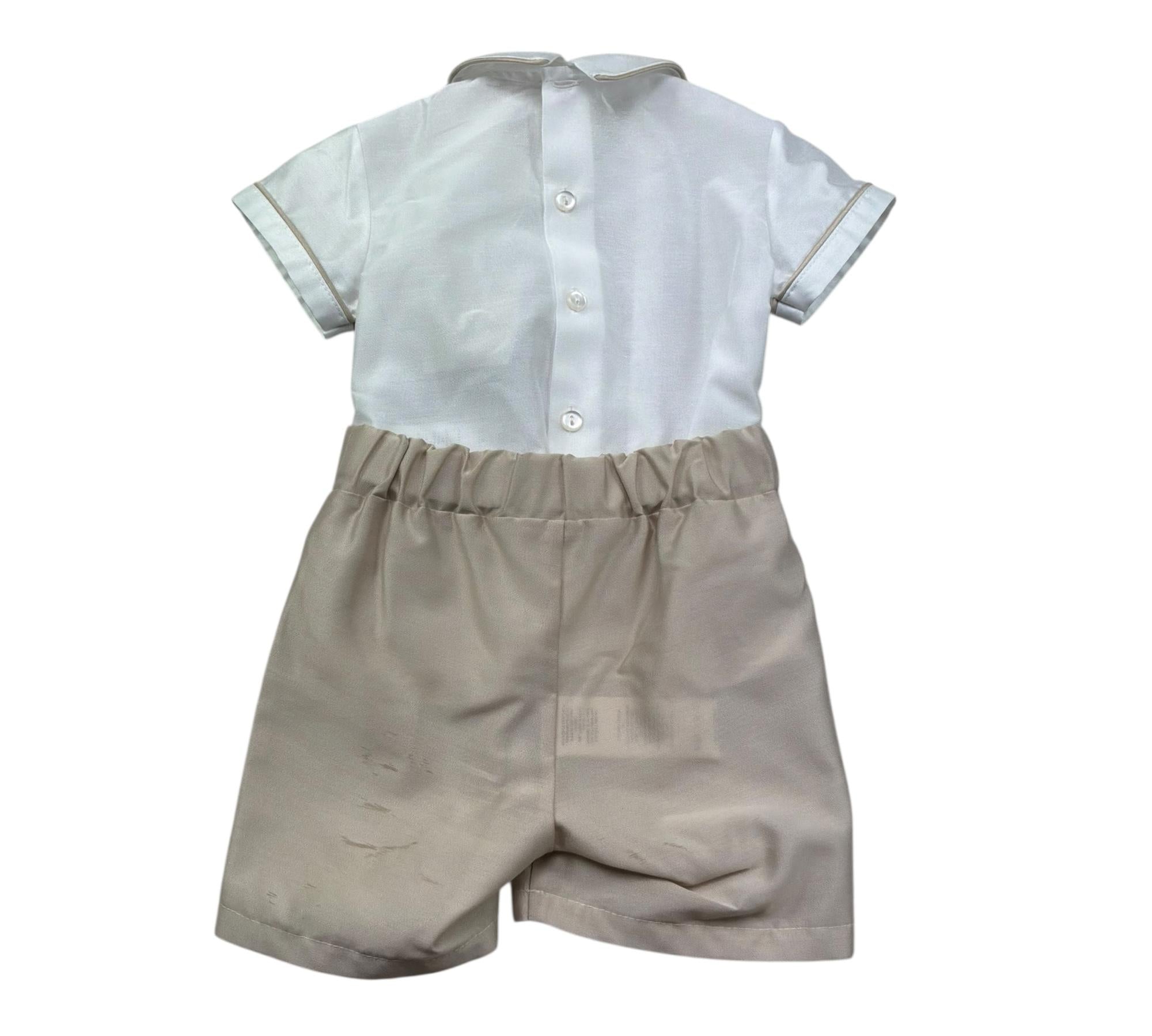 Le Bebe Completo 2 Pezzi Camicia-Bermuda per Neonato LBB5326 BIANCO/BEIGE LE BEBE 