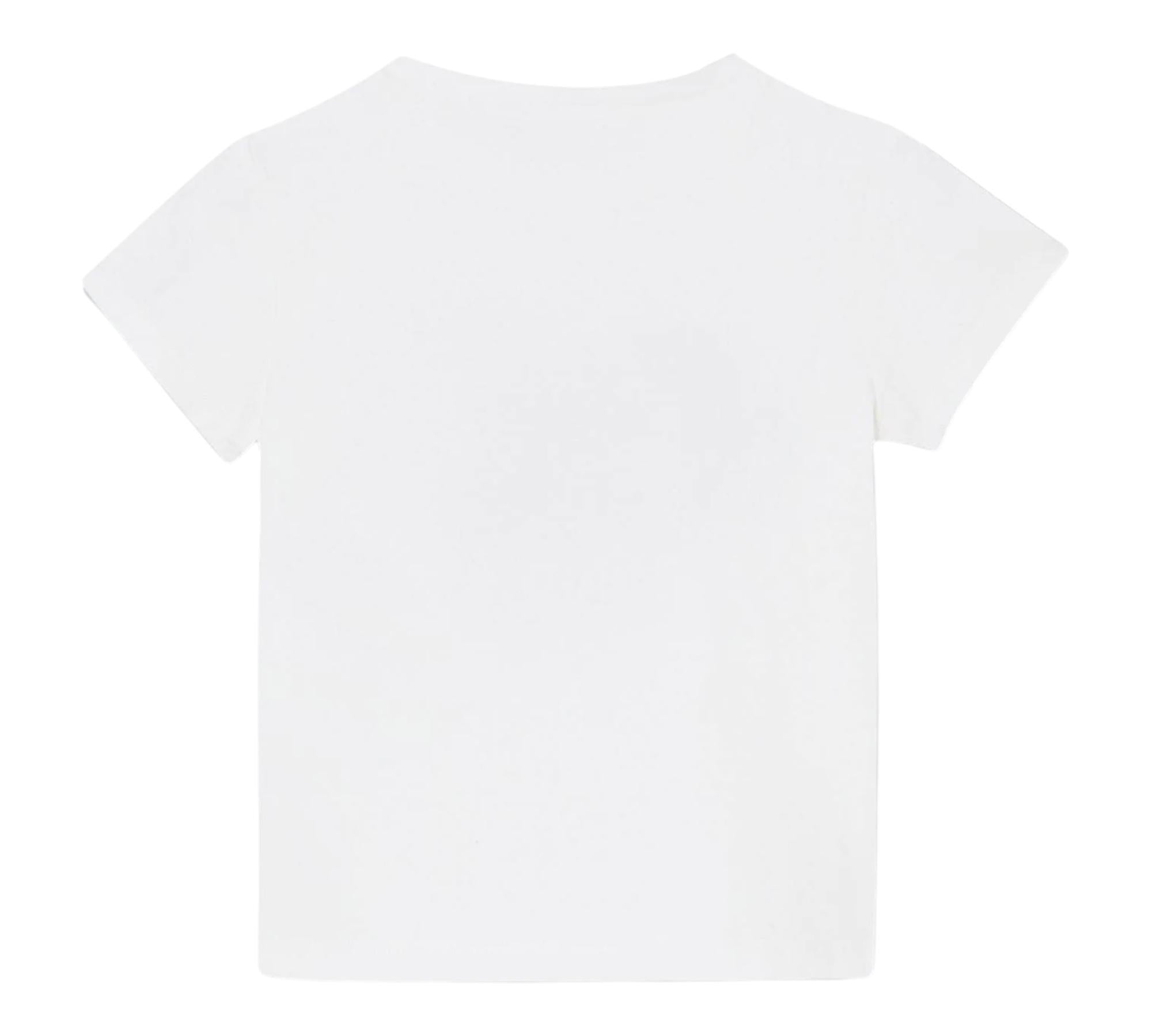 Liu Jo T-Shirt Girocollo Tinta Unita con Stampa E Brillantini per Bambina KA5093X BIANCO LIU JO 