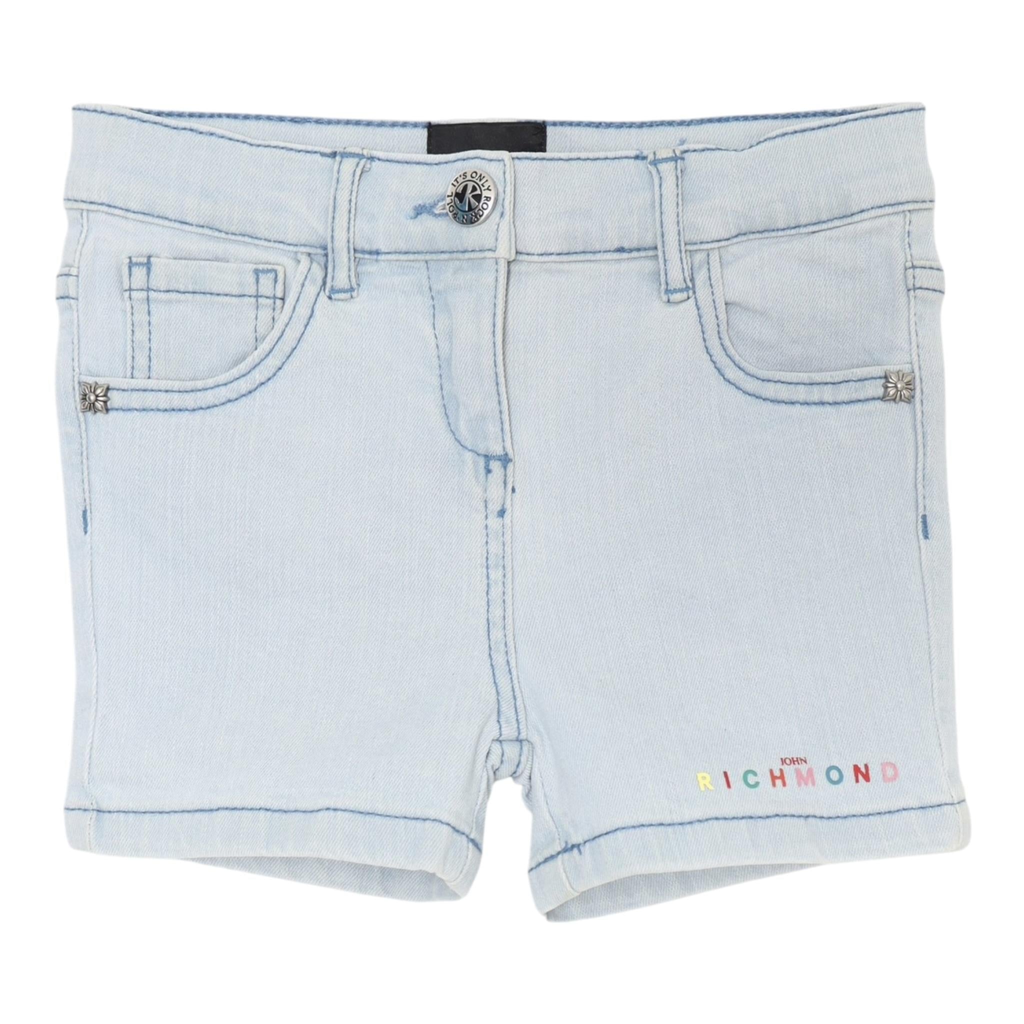 John Richmond Short In Denim Tinta Unita con Logo per Neonata RIP25031SHXXX AZZURRO JOHN RICHMOND 