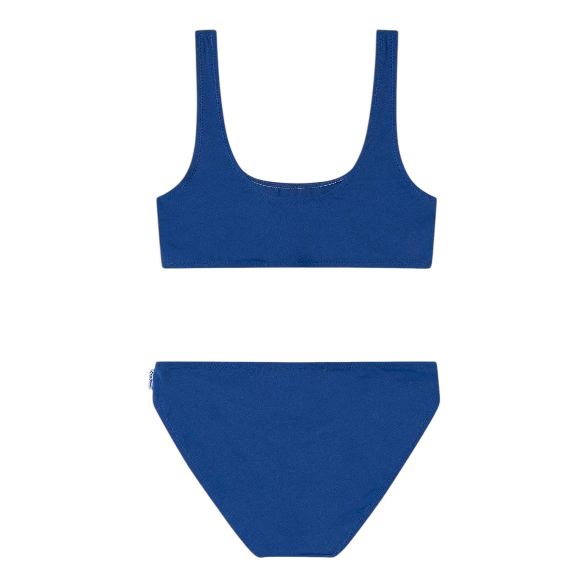 Pepe Jeans Costume 2 Pezzi Top-Mutandina Tinta Unita per Bambina PGB10420 BLU PEPE JEANS 