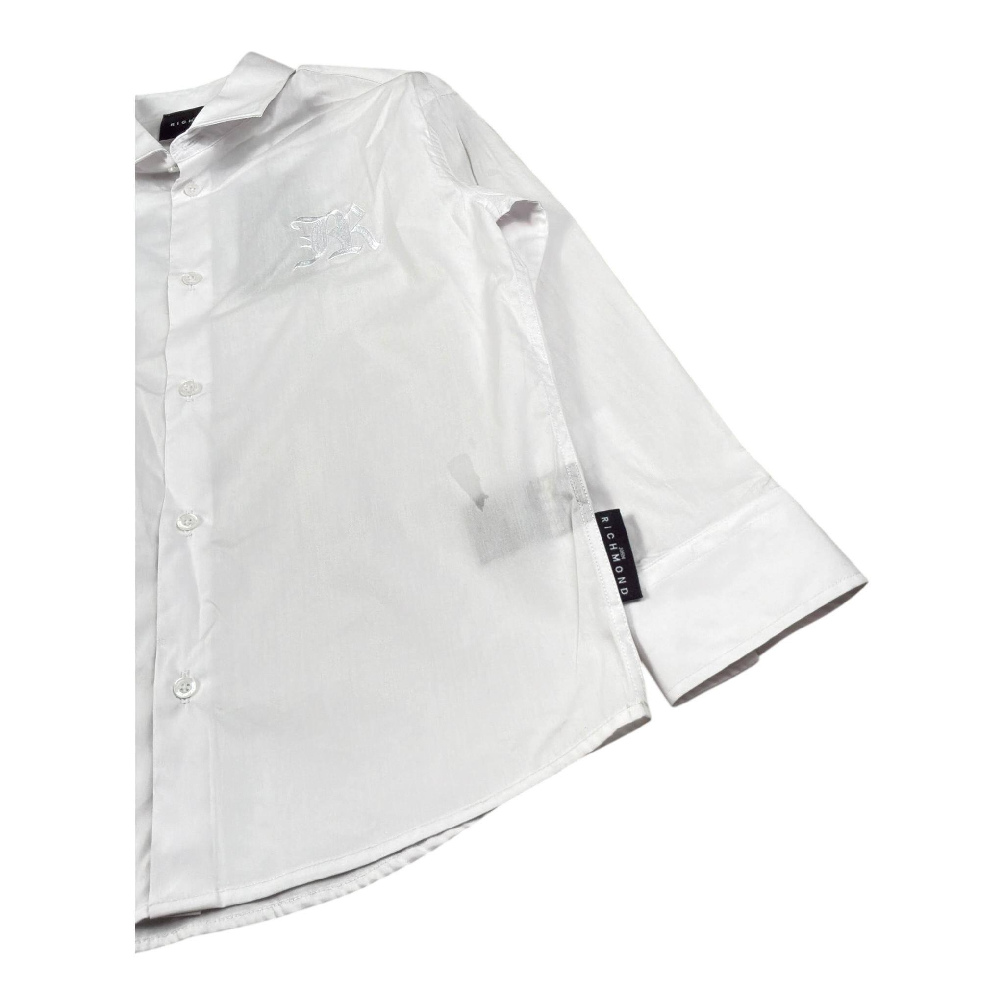 John Richmond Camicia Tinta Unita con Bottoni per Bambino RBP26158CA BIANCO JOHN RICHMOND 