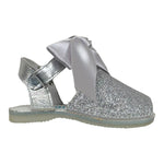 Indice Sandalo Tinta Unita con Brillantini E Fiocco per Neonata 318 ARGENTO INDICE 