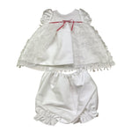 La Stupenderia Set Abito Cerimonia-Culotte Tinta Unita per Neonata CBAB54 BIANCO LA STUPENDERIA 