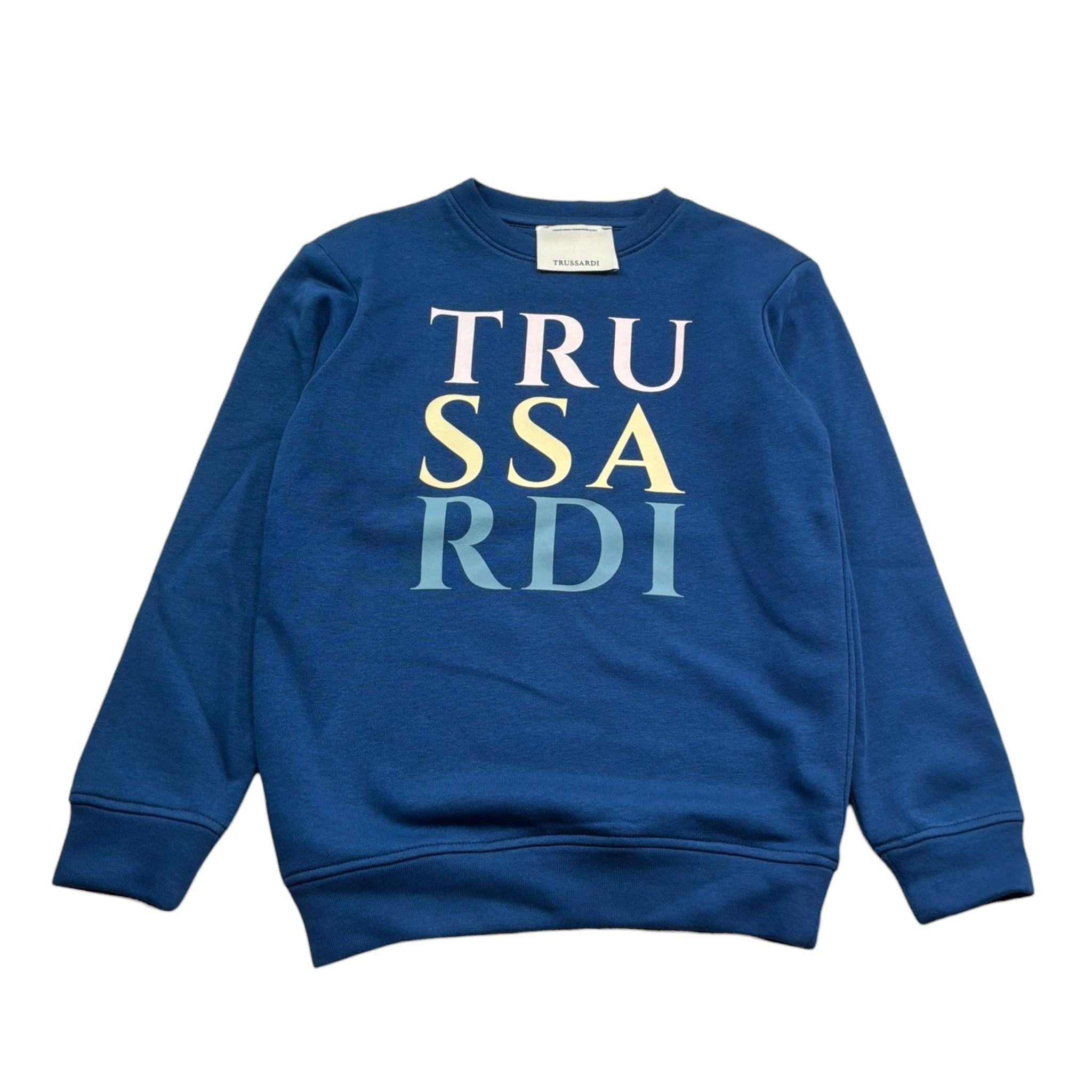 Trussardi Felpa Girocollo Tinta Unita con Stampa per Bambina TGP26016FE BLU TRUSSARDI 