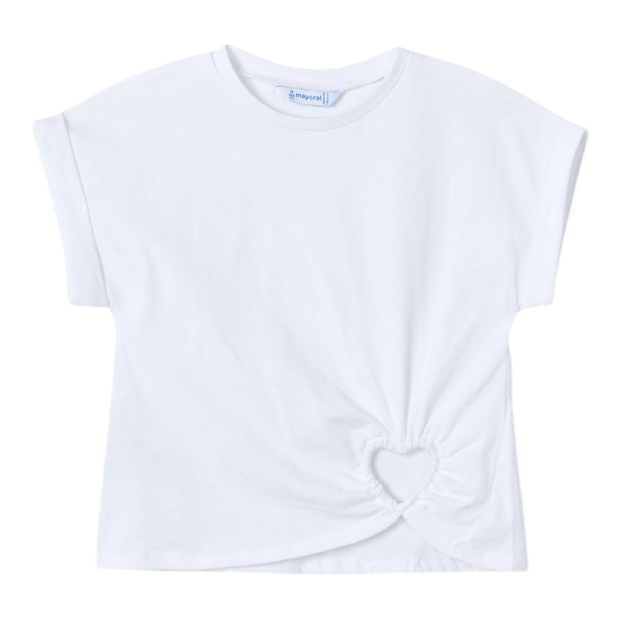 Mayoral T-Shirt Girocollo Tinta Unita per Bambina 3006 BIANCO MAYORAL 