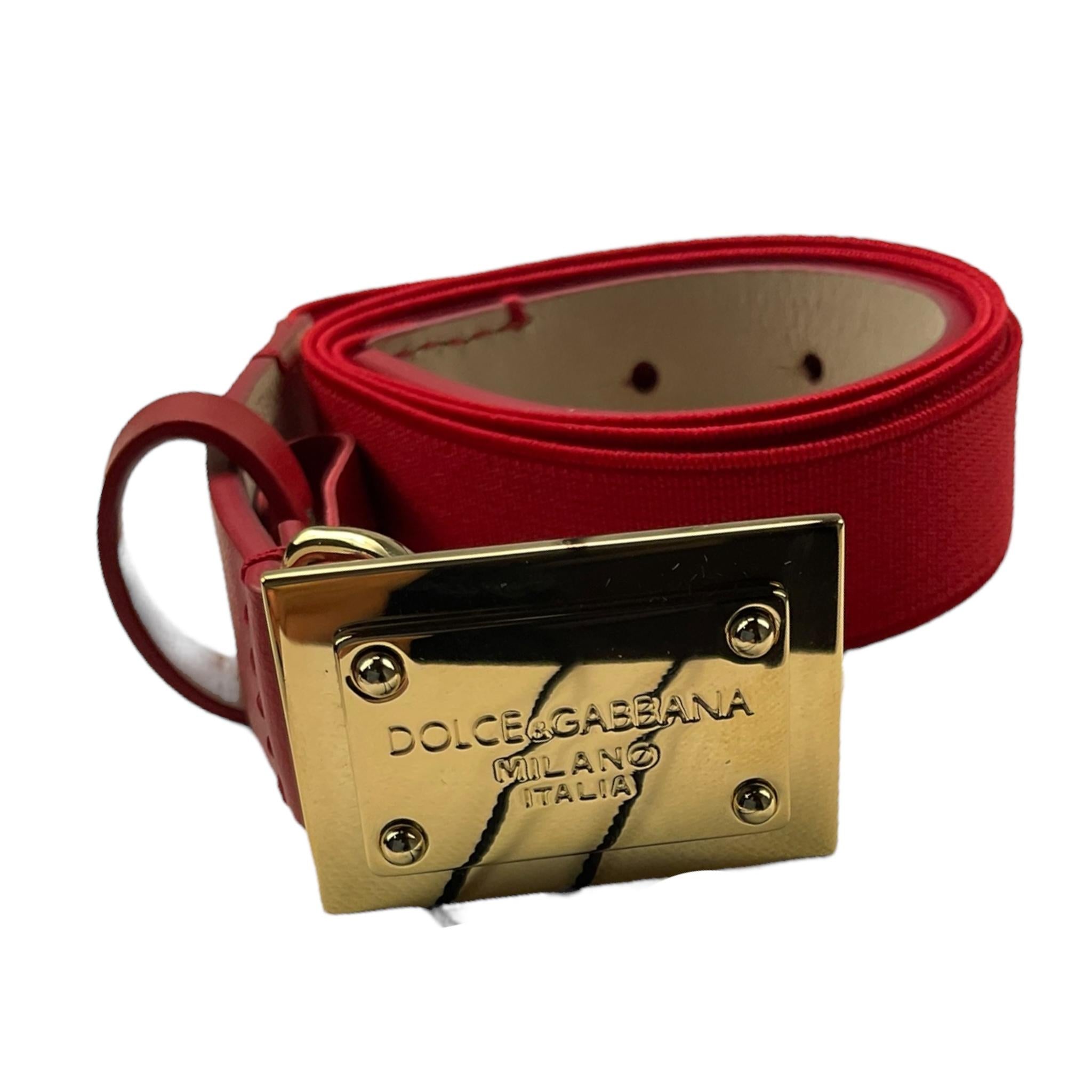 DOLCE & GABBANA cintura tinta unita con logo Rosso per Bambina EE0064 ROSSO DOLCE & GABBANA 