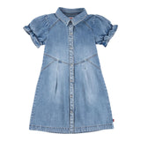 Levi'S Abito In Denim Mezza Manica Tinta Unita per Bambina 4EM267 AZZURRO LEVI'S 